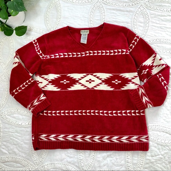 Urban Outfitters Sweaters - Vintage Southwestern Aztec Print Soft Cozy & Warm Chenille Sweater 90s 1990s